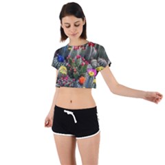 Cactus Tie Back Short Sleeve Crop Tee by Sparkle