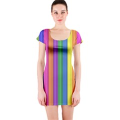 Colorful Spongestrips Short Sleeve Bodycon Dress by Sparkle