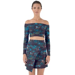 Realeafs Pattern Off Shoulder Top With Skirt Set by Sparkle