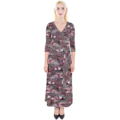 Realflowers Quarter Sleeve Wrap Maxi Dress by Sparkle