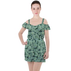 Realflowers Ruffle Cut Out Chiffon Playsuit by Sparkle