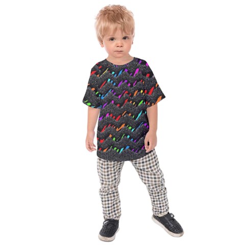 Rainbowwaves Kids  Raglan Tee by Sparkle