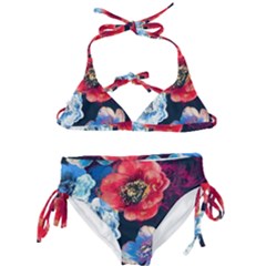 Flowers Pattern Kids  Classic Bikini Set by Sparkle