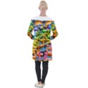 Rainbow Flamingos Longline Hooded Cardigan View2