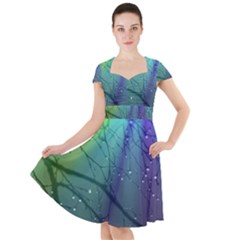 Rainbow Rain Cap Sleeve Midi Dress by Sparkle