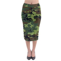 Forest Camo Pattern, Army Themed Design, Soldier Midi Pencil Skirt by Casemiro