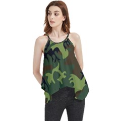 Forest Camo Pattern, Army Themed Design, Soldier Flowy Camisole Tank Top by Casemiro