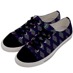 Colorful Diamonds Pattern3 Men s Low Top Canvas Sneakers by bloomingvinedesign