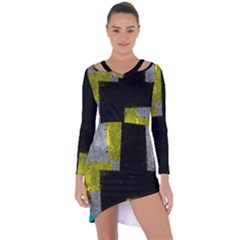 Abstract Tiles Asymmetric Cut-out Shift Dress by essentialimage