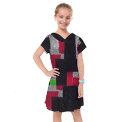 Abstract Tiles Kids  Drop Waist Dress by essentialimage