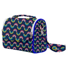 Geo Rainbow Stroke Satchel Shoulder Bag by tmsartbazaar