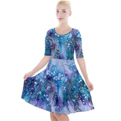 Sea Anemone Quarter Sleeve A-line Dress by CKArtCreations