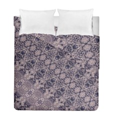 Violet Textured Mosaic Ornate Print Duvet Cover Double Side (full/ Double Size) by dflcprintsclothing