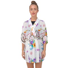 Cycle Ride Half Sleeve Chiffon Kimono by designsbymallika