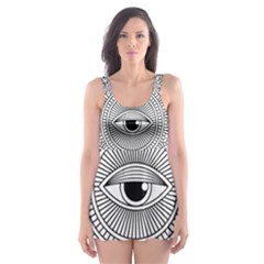 Eye Pattern Skater Dress Swimsuit by designsbymallika