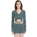 Decorative Wheat Wreath Stars Velvet Wrap Crop Top and Shorts Set View1