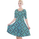 Tiles Quarter Sleeve A-Line Dress View1