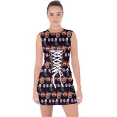 Halloween Lace Up Front Bodycon Dress by Sparkle