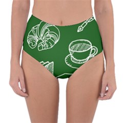 Books And Baked Goods Pattern Reversible High-waist Bikini Bottoms by DithersDesigns