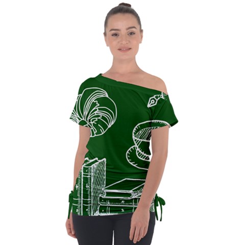 Books And Baked Goods Pattern Tie-up Tee by DithersDesigns