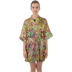 Quarantine Spring Half Sleeve Satin Kimono  by arwwearableart