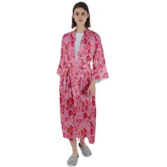 Roses Maxi Satin Kimono by CuteKingdom