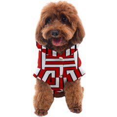 Square Maze Red Dog Coat by tmsartbazaar