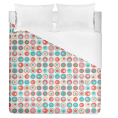 Aqua Coral Circles Duvet Cover (queen Size) by CuteKingdom