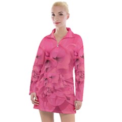 Beauty Pink Rose Detail Photo Women s Long Sleeve Casual Dress by dflcprintsclothing