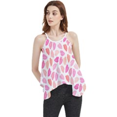 Pink Leaves Flowy Camisole Tank Top by CuteKingdom