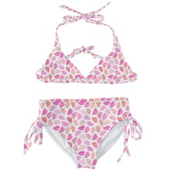 Pink Leaves Kids  Classic Bikini Set by CuteKingdom