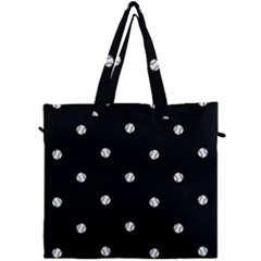 Black And White Baseball Motif Pattern Canvas Travel Bag by dflcprintsclothing