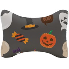 Halloween Themed Seamless Repeat Pattern Seat Head Rest Cushion by KentuckyClothing