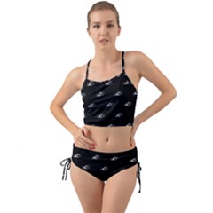 Formula One Black And White Graphic Pattern Mini Tank Bikini Set by dflcprintsclothing