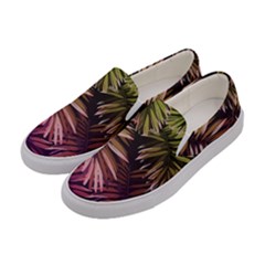 Purple Leaves Women s Canvas Slip Ons by goljakoff