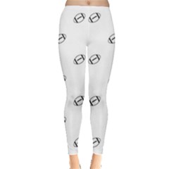 American Football Ball Motif Print Pattern Leggings  by dflcprintsclothing