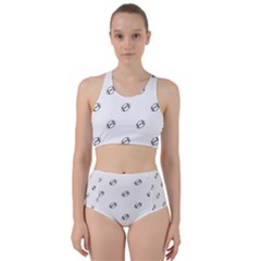 American Football Ball Motif Print Pattern Racer Back Bikini Set by dflcprintsclothing