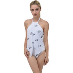 American Football Ball Motif Print Pattern Go With The Flow One Piece Swimsuit by dflcprintsclothing