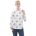 American Football Ball Motif Print Pattern Women s Long Sleeve Pocket Shirt View1