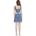 Gold And Blue Fancy Ornate Pattern Velvet Cutout Dress View2