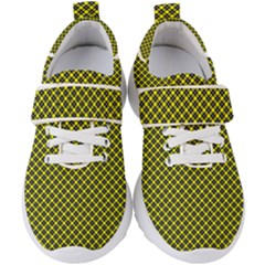 Cute Yellow Tartan Pattern, Classic Buffalo Plaid Theme Kids  Velcro Strap Shoes by Casemiro