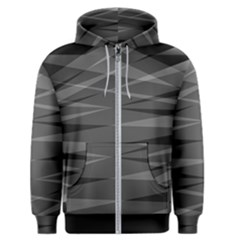 Abstract Geometric Pattern, Silver, Grey And Black Colors Men s Zipper Hoodie by Casemiro