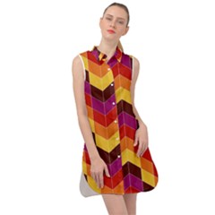 Geometric  Sleeveless Shirt Dress by Sobalvarro