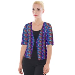 Abstract Illusion Cropped Button Cardigan by Sparkle