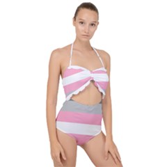 Demigirl Pride Flag Lgbtq Scallop Top Cut Out Swimsuit by lgbtnation