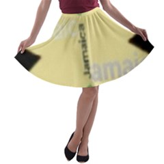 Jamaica, Jamaica  A-line Skater Skirt by Janetaudreywilson