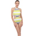 Deminonbinary Pride Flag LGBTQ Halter Side Cut Swimsuit View1