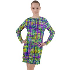 Mosaic Tapestry Long Sleeve Hoodie Dress by essentialimage