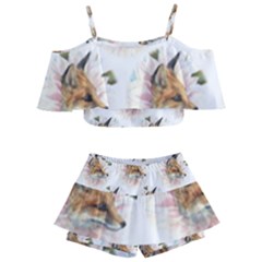 Fox Dahlia - By Larenard Kids  Off Shoulder Skirt Bikini by LaRenard