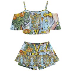 The Illustrated Alphabet - W - By Larenard Kids  Off Shoulder Skirt Bikini by LaRenard